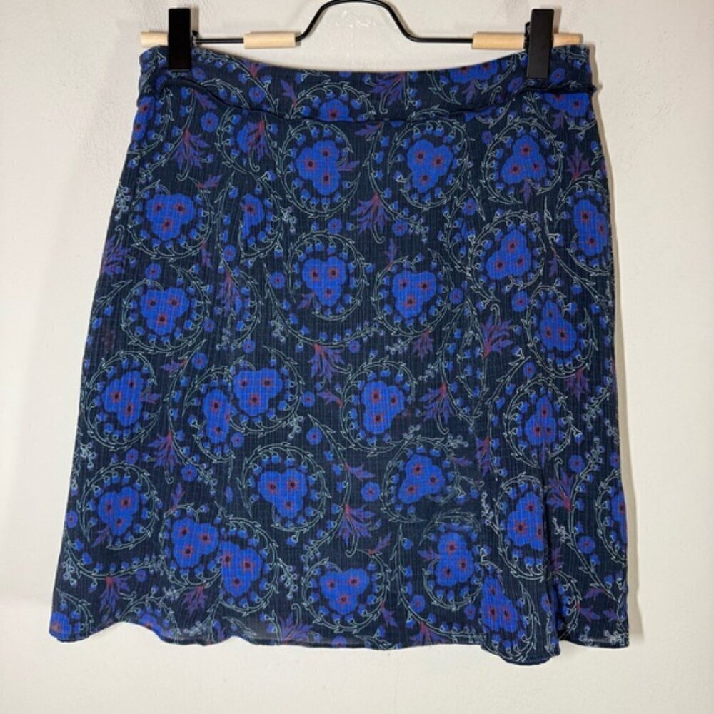 Derek Lam 10 Crosby Ruched Side Skirt Black Floral size 4 - Picture 6 of 9